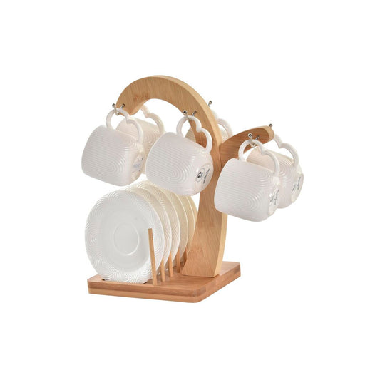 Piece Ceramic Cup & Plate Set with Stand – Elegant Home & Kitchen