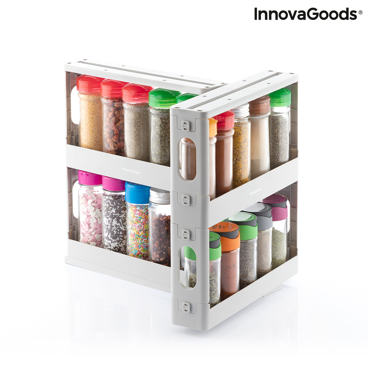 Sliding & Pivoting Spice Rack Organizer – Space-Saving Kitchen Storage