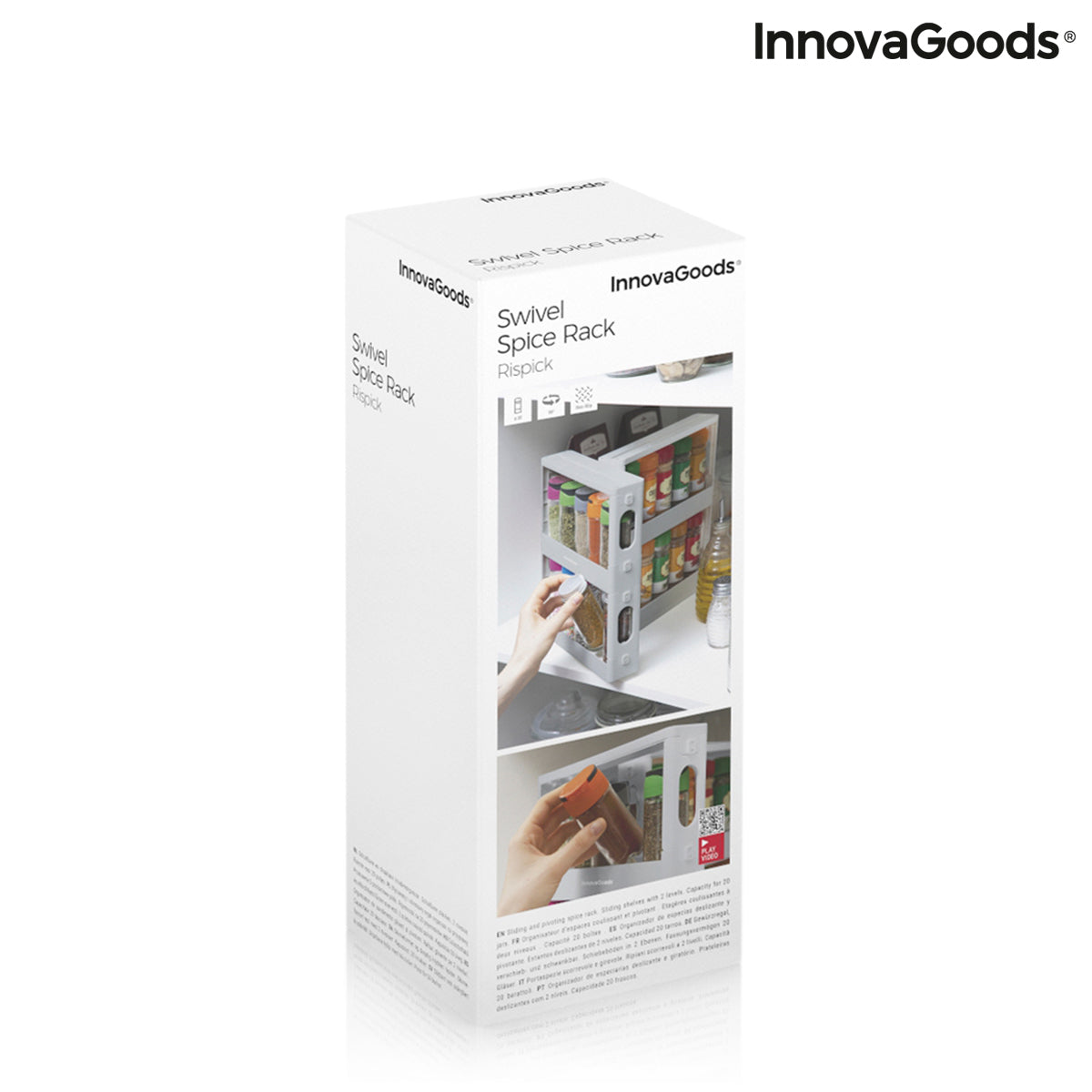 Sliding & Pivoting Spice Rack Organizer – Space-Saving Kitchen Storage