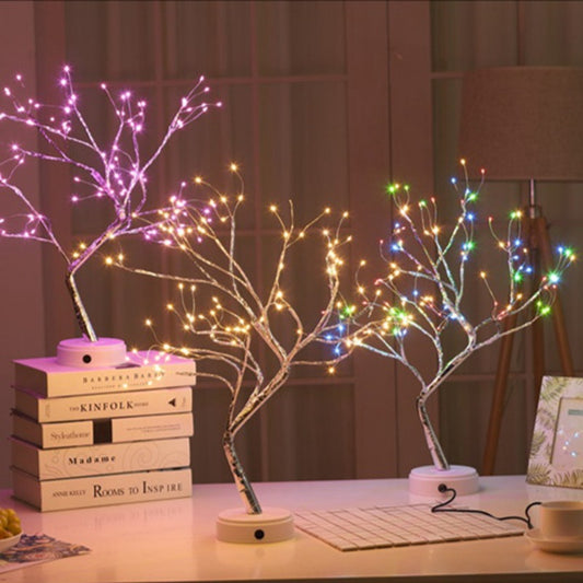 Led Simulation Tree Light Lantern Room Romantic Decoration LED Decorative Light Touch Switch Gypsophila Copper Wire Light