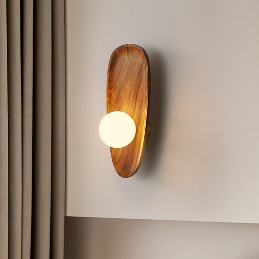 Minimalist Solid Wood Japanese Style Bedroom Wall Lamp Simple Silent Style Living Room Aisle Entrance Vintage Simple Study Bedside Lamp