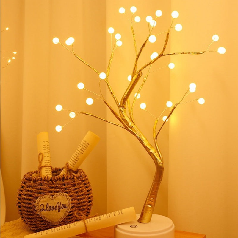 Led Simulation Tree Light Lantern Room Romantic Decoration LED Decorative Light Touch Switch Gypsophila Copper Wire Light