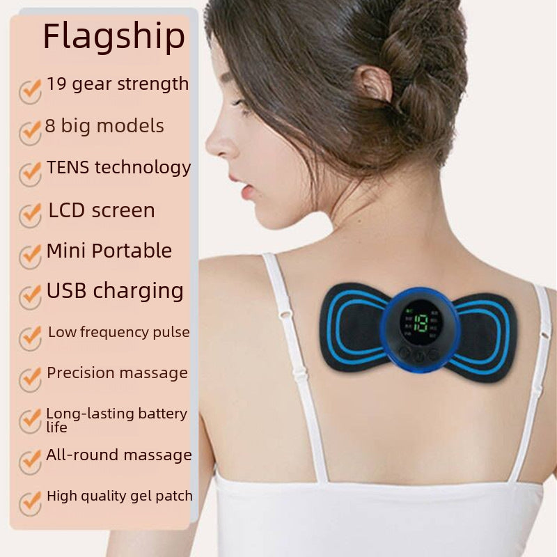 Smart EMS Mini Cervical Rechargeable Portable Electric Waist Massager Shoulder And Neck Physiotherapy Instrument Pulse Massage Stickers