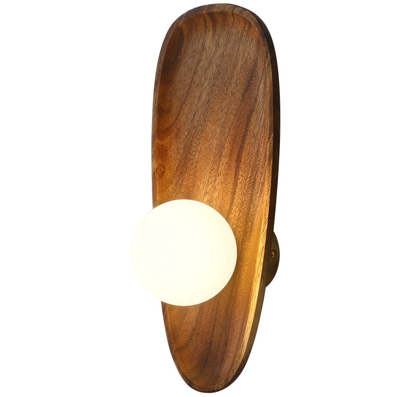Minimalist Solid Wood Japanese Style Bedroom Wall Lamp Simple Silent Style Living Room Aisle Entrance Vintage Simple Study Bedside Lamp