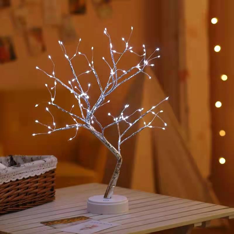 Led Simulation Tree Light Lantern Room Romantic Decoration LED Decorative Light Touch Switch Gypsophila Copper Wire Light