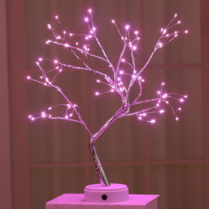 Led Simulation Tree Light Lantern Room Romantic Decoration LED Decorative Light Touch Switch Gypsophila Copper Wire Light
