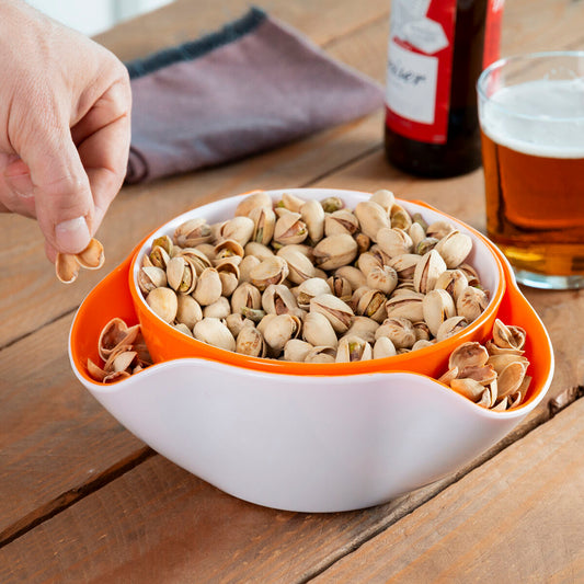 2-in-1 Snack Bowl with Dual Compartments – Perfect for Snacks & Dips