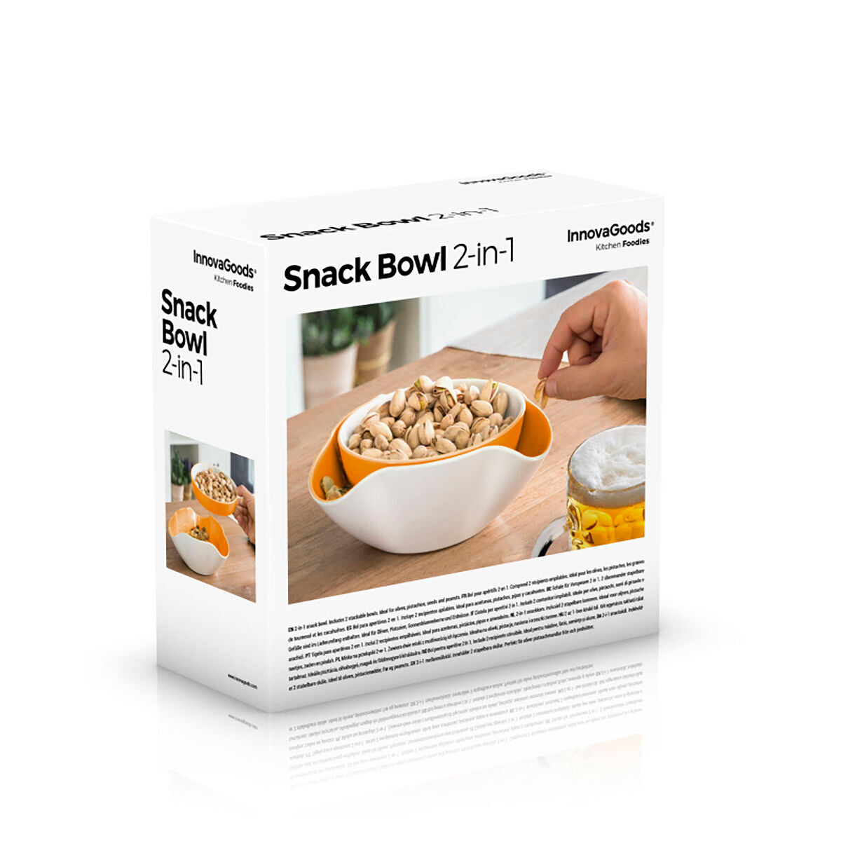 2-in-1 Snack Bowl with Dual Compartments – Perfect for Snacks & Dips