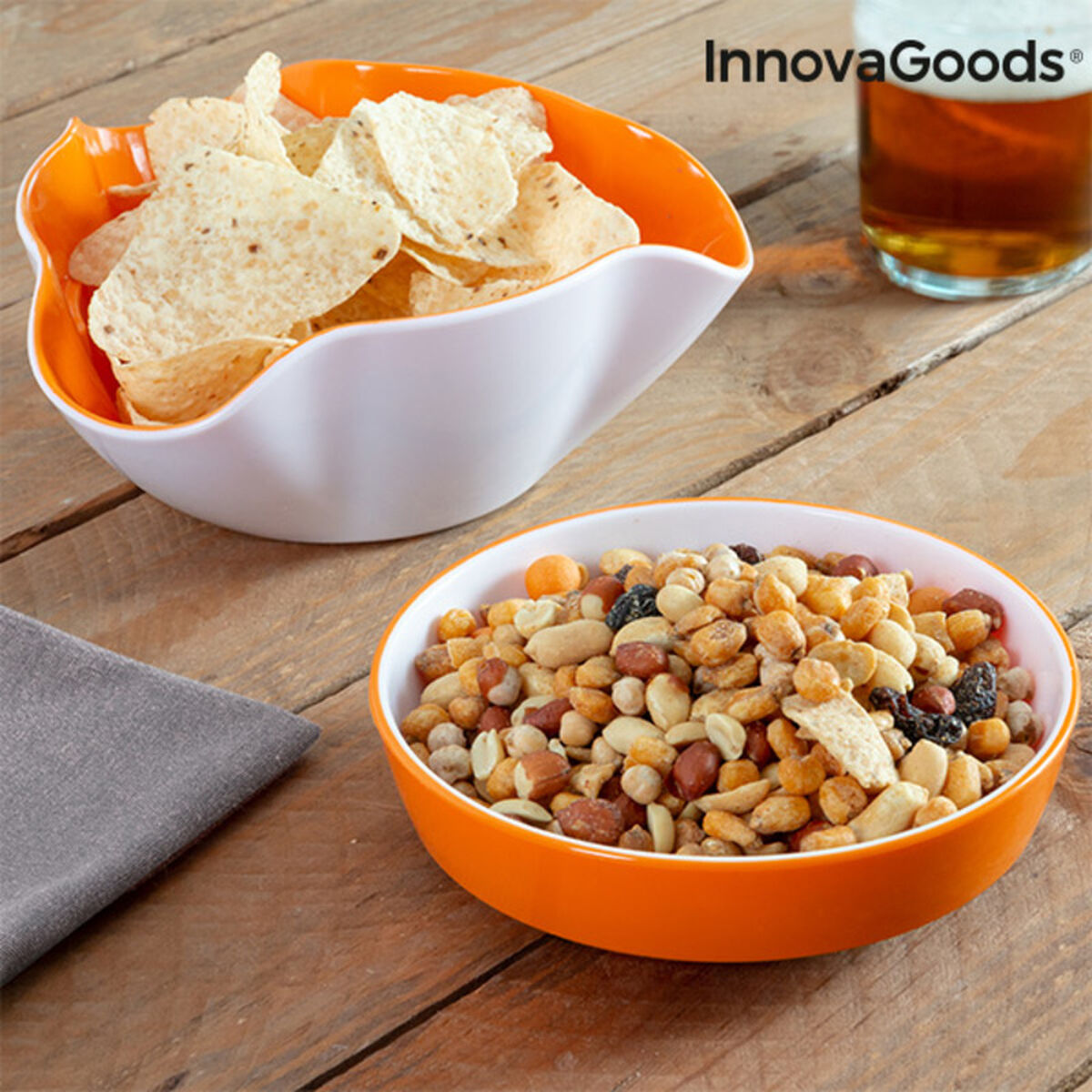 2-in-1 Snack Bowl with Dual Compartments – Perfect for Snacks & Dips