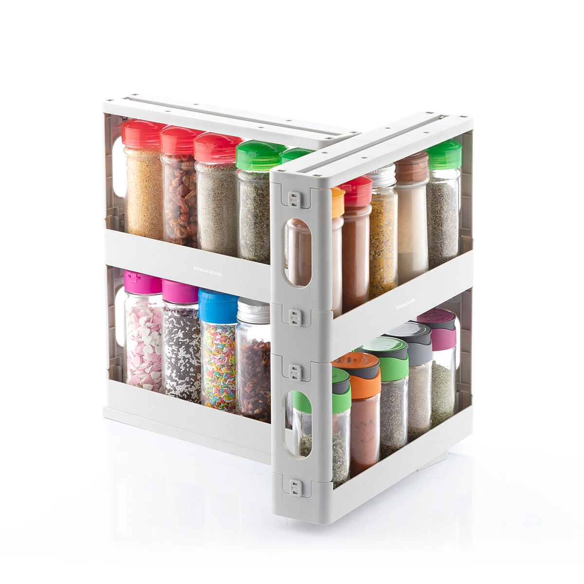 Sliding & Pivoting Spice Rack Organizer – Space-Saving Kitchen Storage