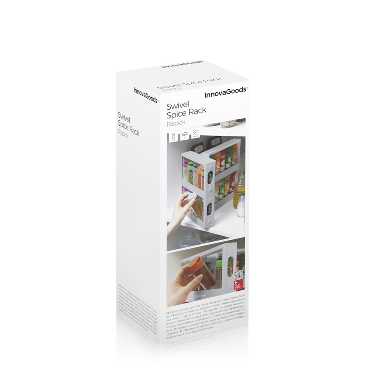Sliding & Pivoting Spice Rack Organizer – Space-Saving Kitchen Storage