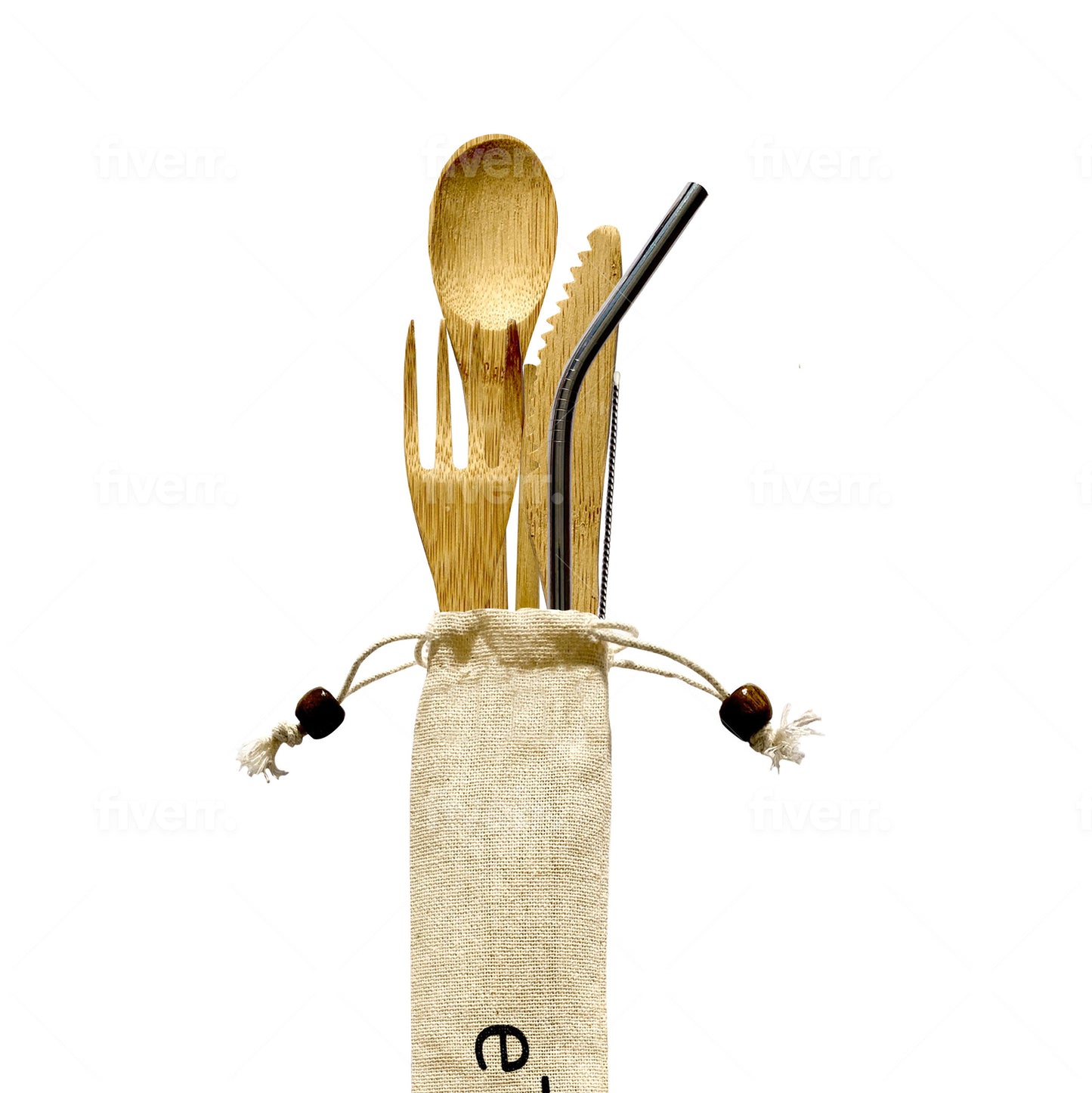 Reusable Bamboo Cutlery Set of 7 – Eco-Friendly Travel Utensils