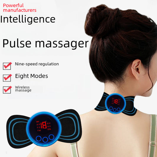 Smart EMS Mini Cervical Rechargeable Portable Electric Waist Massager Shoulder And Neck Physiotherapy Instrument Pulse Massage Stickers