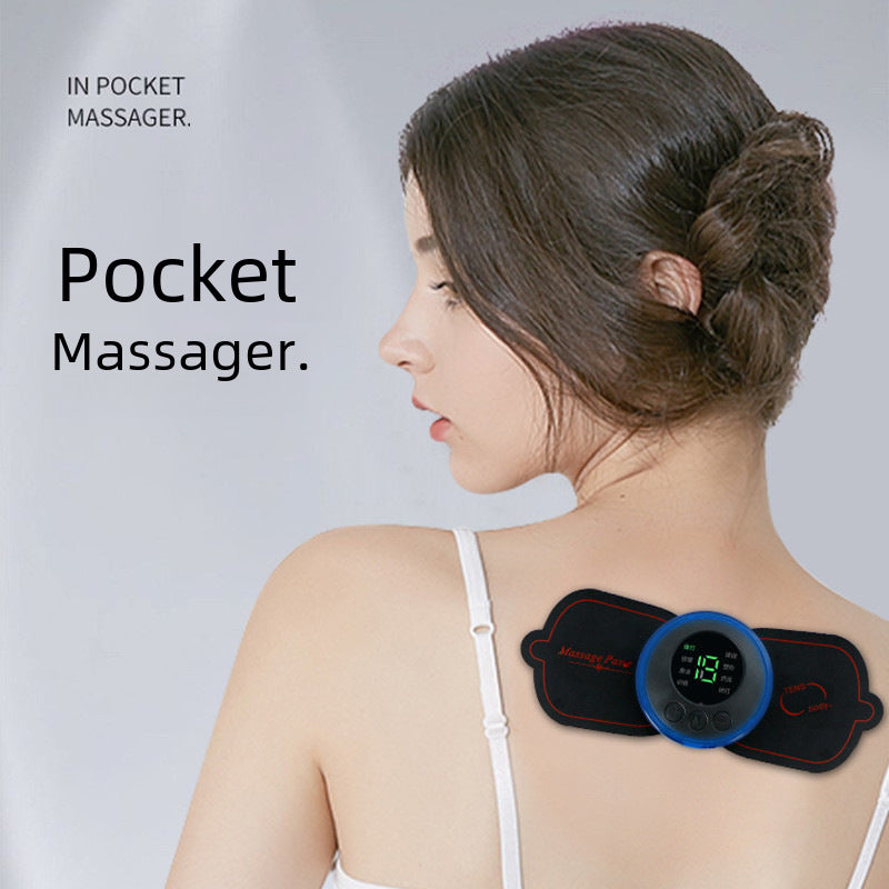 Smart EMS Mini Cervical Rechargeable Portable Electric Waist Massager Shoulder And Neck Physiotherapy Instrument Pulse Massage Stickers