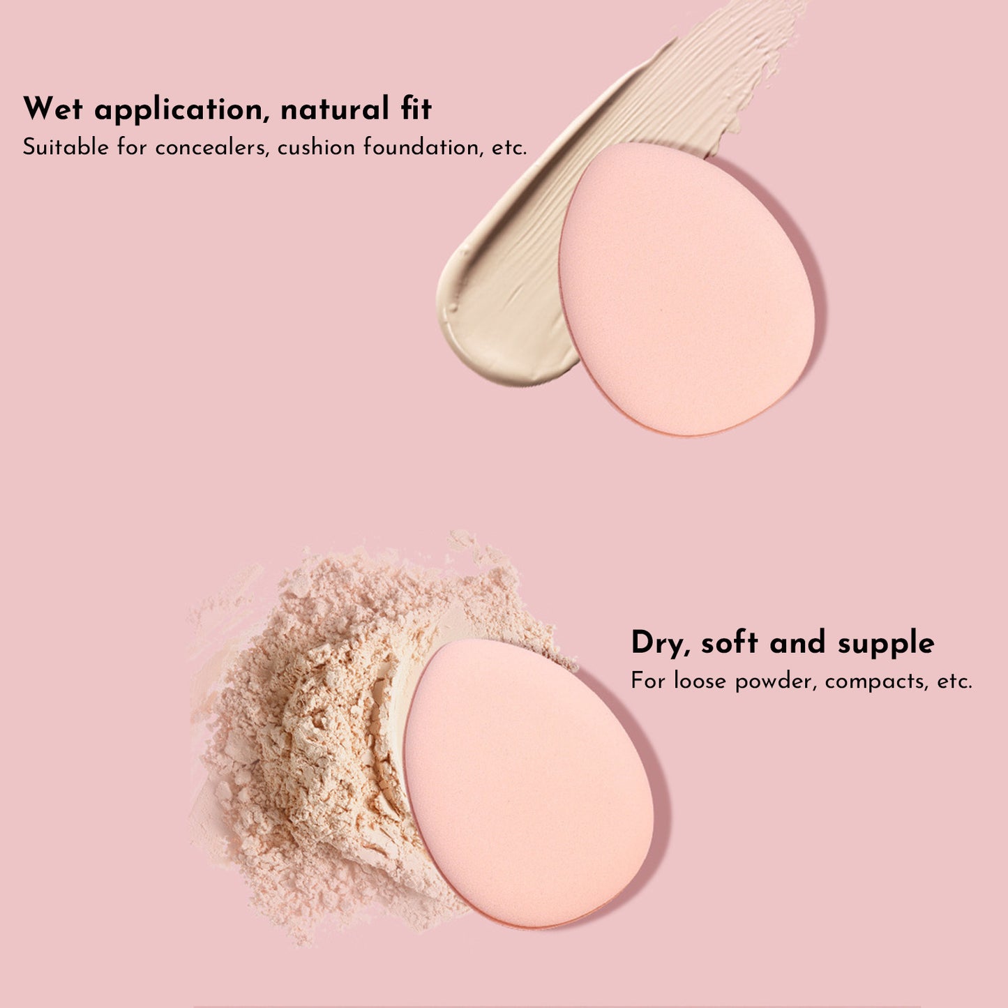 Mini Size Professional Cosmetic Cushion Puff Concealer Foundation Detail Puff Finger Puff Set Makeup Sponge Beauty Tool Travel Portable Makeup Puff Beauty Kit - Individually Packaged